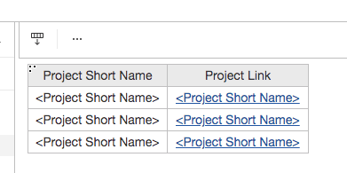 Screenshot: New hyperlink column with name changed