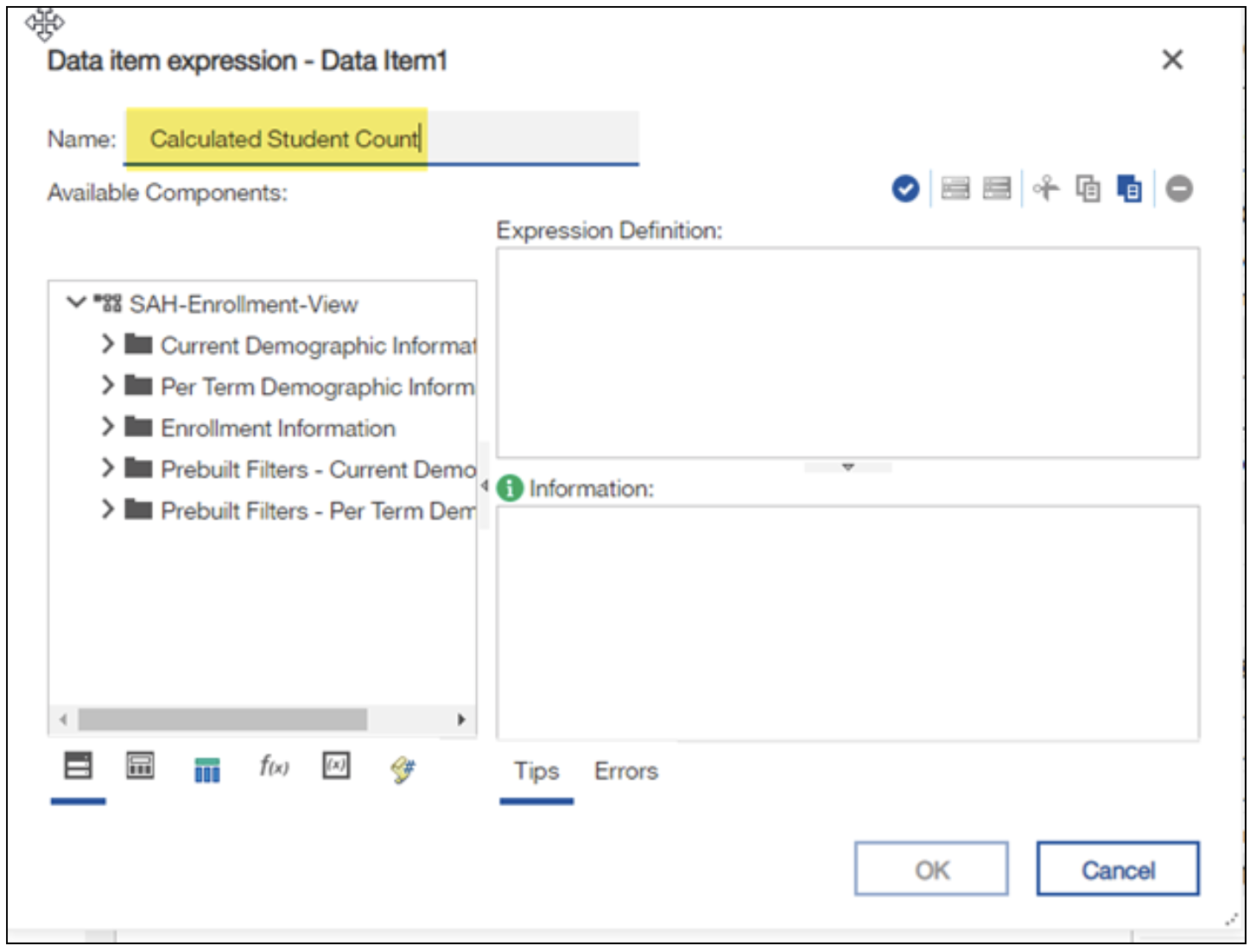 Screenshot: Example of entering the Name