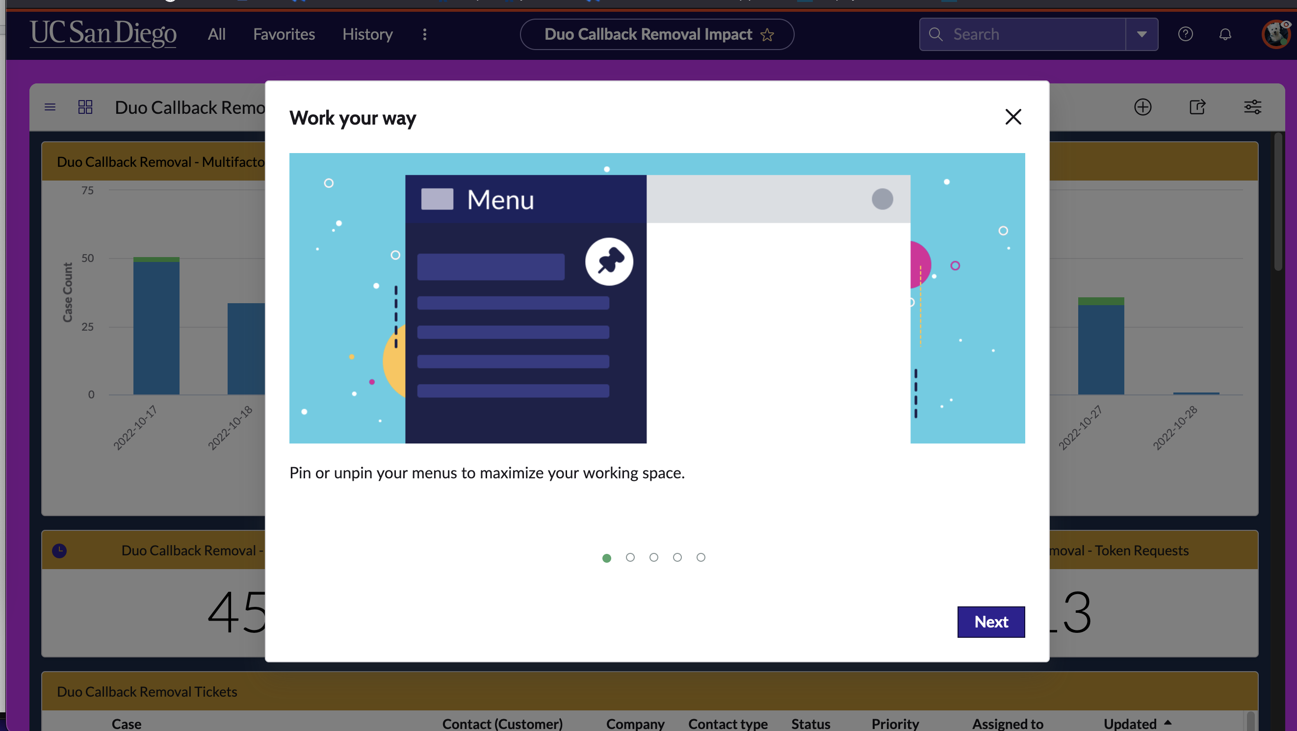 tour of agent view on first log in