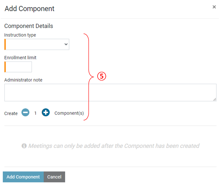 Screenshot: Options for component details 