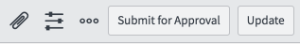 Screenshot: Top right toolbar