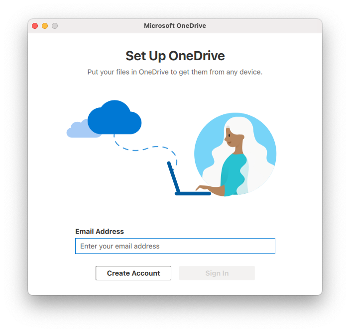 Screenshot: OneDrive Sign in page