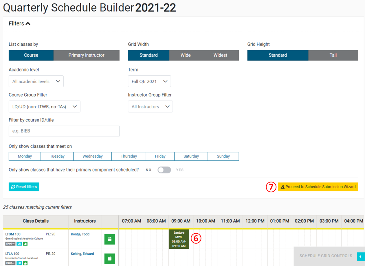 Schedule: Last fields of Quarterly Schedule Builder