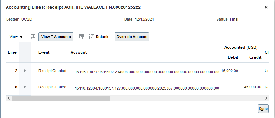 Case 2 Payment applied to the invoice