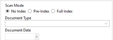 Scan Modes with No Index selected 