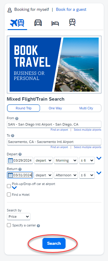 Budget & Finance Knowledge Base - How to Book Personal Travel in Concur