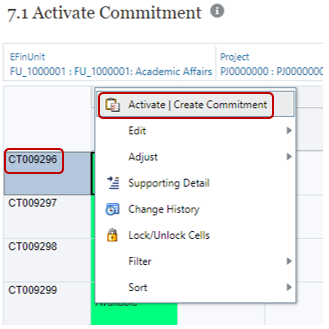 epbcs 7.1 activate action