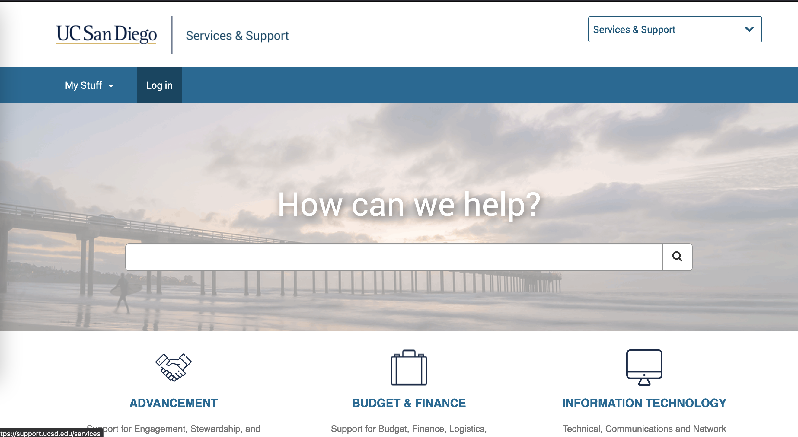 where login is on service and support portal