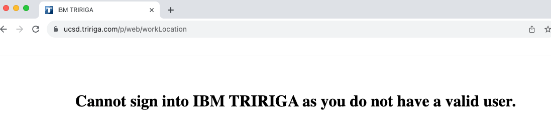IBM Tririga Error Page