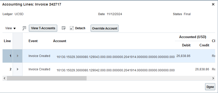 Case 1 Invoice Created