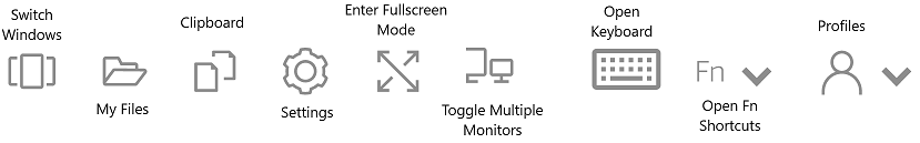 Screenshot of the menu bar 