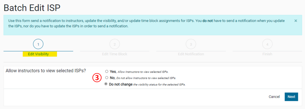 Batch Edit ISP page