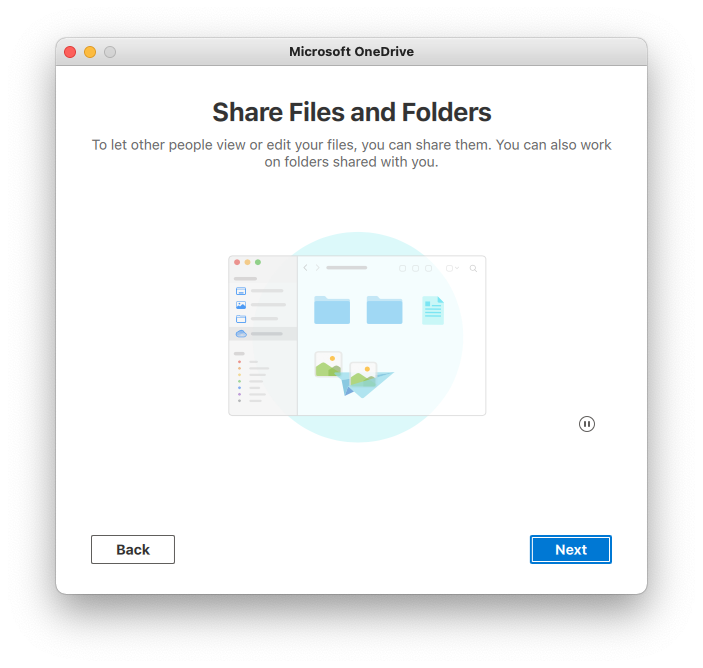 Screenshot: Share file and folders prompt 