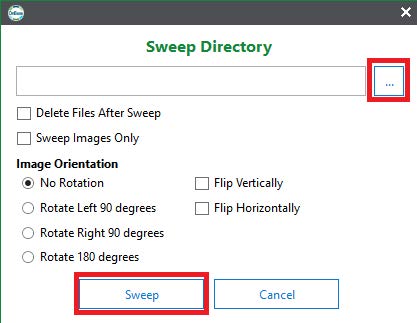 Sweet Directory with the Sweet button boxed