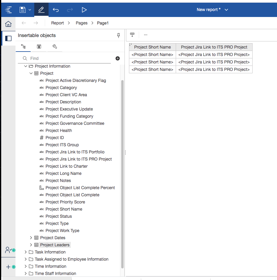 Screenshot: Find fields for hyperlinks