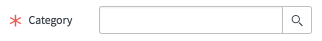 Screenshot: Category search field