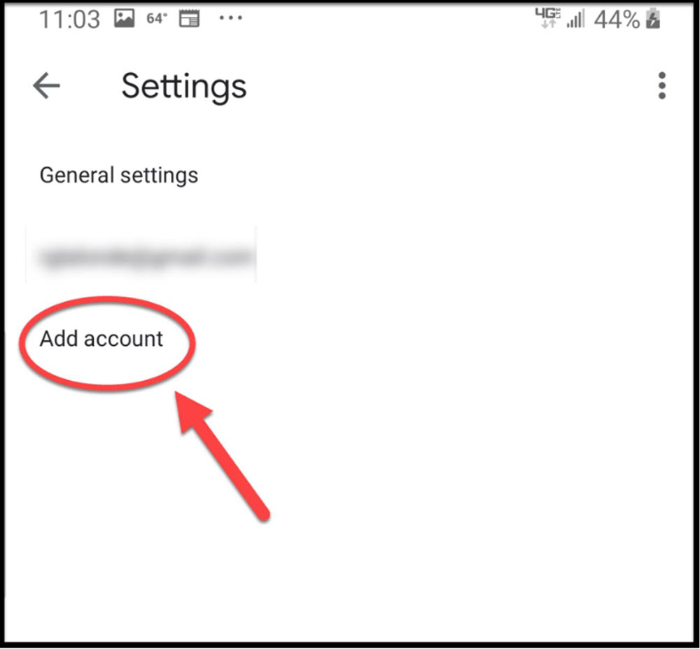 Android screenshot - Gmail app - choose "Add account"