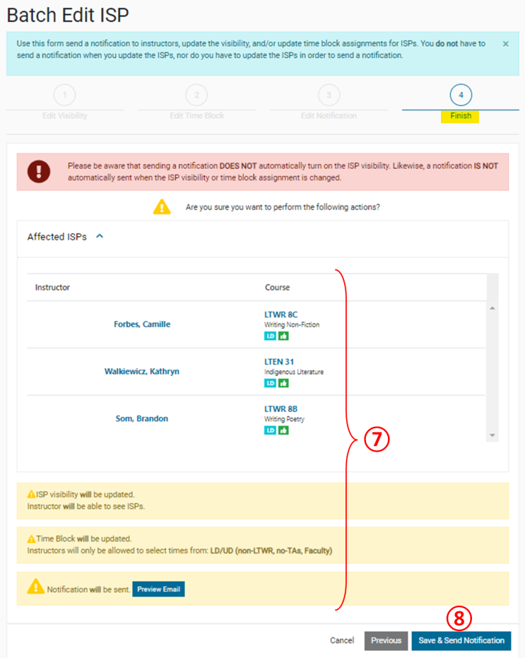 Batch Edit ISP page with the fourth tab